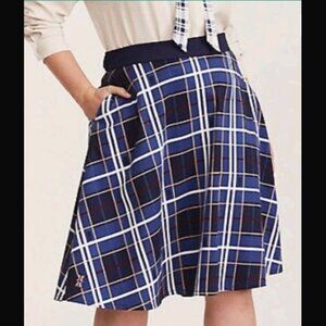 NWT TORRID 26 Skirt Her Universe Doctor Who Plaid Swing Midi Cotton